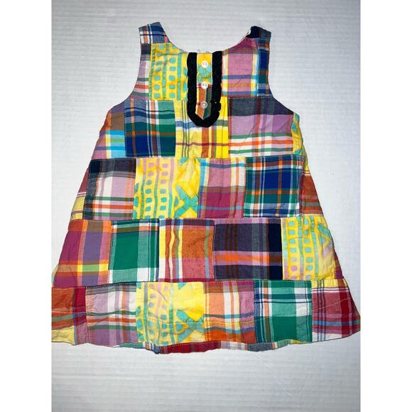 Ralph Lauren plaid patchwork sleeveless summer dress. Baby Girl size 12 months - Picture 1 of 5